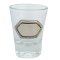 Shot Glass with Pewter Plaque