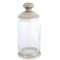 Glass Storage Jar w/Pewter Lid & Base