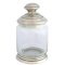 Pop Jar / Pewter Decorate / D: 9.6  H: 15.5 cms.