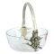 Basket Glass Bowl / Pewter Decorate / D: 18  H: 20 cms.