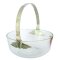Basket Glass Bowl / Pewter Decorate / D: 14.5  H: 17.5 cms.