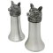 Pewter Salt & Pepper Shakers, Fox heads, Satin Finish