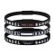 line bracelet 3 piece set black
