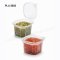 กระปุกน้ำจิ้มเหลี่ยม, 3 oz  PET ใส ฝาในตัว (epp)