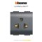 Bticino LIVING LIGHT 2P+E16 A Socket 2 module เต้ารับเดี่ยว 2P+E 16A 2 ช่อง (สีขาว สีเงิน สีดำ)