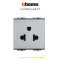 Bticino LIVING LIGHT 2P+E16 A Socket 2 module เต้ารับเดี่ยว 2P+E 16A 2 ช่อง (สีขาว สีเงิน สีดำ)