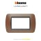 Bticino LIVING INTERNATIONAL Round cover plates 3 modules size 119X80mm.  หน้ากาก 3 ช่อง(แบบมน) /พร้อมตะแกรง ขนาด 119X80mm