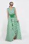 GREEN & WHITE STRIPED LINEN MAXI DRESS แม็กซี่เดรสลินิน ลายทางขาว-เขียว