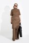DOUBLE WOOL DRESS & PANTS SET (EARTH TONE)  -  มินิมอลเดรสทรงลูส ผ้าวูลคอตตอน กับกางเกงขากระบอกใหญ่