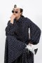 NAVY POLKA DOT BALLOON SLEEVE SHIRT & MAXI SKIRT เสื้อเชิ๊ตเล็ก ทรงแขนบอลลูนพองใหญ่ เข้าชุดกับกระโปรงแม็กซี่ บานสุดๆ ลายดอทกรมท่า