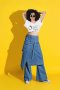 EDGE CUT DENIM SKIRT กระโปรงเดนิมทรงป้าย กระโปรงยีนส์ทรงเท่