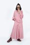 BALLOON SLEEVE SHIRT & MAXI SKIRT เสื้อเชิ๊ตเล็ก ทรงแขนบอลลูนพองใหญ่ เข้าชุดกับกระโปรงแม็กซี่ บานสุดๆ สีชมพูพาสเทลลักซู 