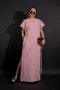 DUCHESS PINK SOFT STRUCTURED SHOULDER MAXI DRESS   - มินิมอลแม็กซี่เดรสีชมพูพาสเทล โครงสร้างไหล่สองชั้นแบบ double layered