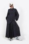 NAVY POLKA DOT BALLOON SLEEVE SHIRT & MAXI SKIRT เสื้อเชิ๊ตเล็ก ทรงแขนบอลลูนพองใหญ่ เข้าชุดกับกระโปรงแม็กซี่ บานสุดๆ ลายดอทกรมท่า