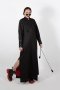 BLACK LINEN with CRYSTAL BUTTONS  MAXI DRESS - ชุดแม็กซี่เดรสลินิน สีดำ ตกแต่งกระดุมคริสตัล งานดีไซน์พรีเมียม