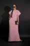 DUCHESS PINK SOFT STRUCTURED SHOULDER MAXI DRESS   - มินิมอลแม็กซี่เดรสีชมพูพาสเทล โครงสร้างไหล่สองชั้นแบบ double layered
