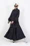 NAVY POLKA DOT BALLOON SLEEVE SHIRT & MAXI SKIRT เสื้อเชิ๊ตเล็ก ทรงแขนบอลลูนพองใหญ่ เข้าชุดกับกระโปรงแม็กซี่ บานสุดๆ ลายดอทกรมท่า