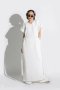 OFF WHITE SOFT STRUCTURED SHOULDER MAXI DRESS   - มินิมอลแม็กซี่เดรสีออฟไวท์ โครงสร้างไหล่สองชั้นแบบ double layered