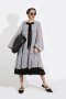 LOOSE FIT CHIFFON MIDI DRESS with FLORAL EMBROIDERY - เดรสทรงหลวม ผ้าชีฟองปักลายดอกไม้ แขนบอลลูน กระโปรงระบาย 2 ชั้น