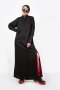 BLACK LINEN with CRYSTAL BUTTONS  MAXI DRESS - ชุดแม็กซี่เดรสลินิน สีดำ ตกแต่งกระดุมคริสตัล งานดีไซน์พรีเมียม