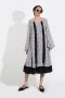 LOOSE FIT CHIFFON MIDI DRESS with FLORAL EMBROIDERY - เดรสทรงหลวม ผ้าชีฟองปักลายดอกไม้ แขนบอลลูน กระโปรงระบาย 2 ชั้น