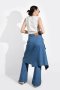EDGE CUT DENIM SKIRT กระโปรงเดนิมทรงป้าย กระโปรงยีนส์ทรงเท่