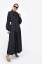 NAVY POLKA DOT BALLOON SLEEVE SHIRT & MAXI SKIRT เสื้อเชิ๊ตเล็ก ทรงแขนบอลลูนพองใหญ่ เข้าชุดกับกระโปรงแม็กซี่ บานสุดๆ ลายดอทกรมท่า
