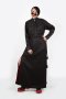 BLACK LINEN with CRYSTAL BUTTONS  MAXI DRESS - ชุดแม็กซี่เดรสลินิน สีดำ ตกแต่งกระดุมคริสตัล งานดีไซน์พรีเมียม