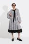 LOOSE FIT CHIFFON MIDI DRESS with FLORAL EMBROIDERY - เดรสทรงหลวม ผ้าชีฟองปักลายดอกไม้ แขนบอลลูน กระโปรงระบาย 2 ชั้น