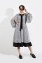 LOOSE FIT CHIFFON MIDI DRESS with FLORAL EMBROIDERY - เดรสทรงหลวม ผ้าชีฟองปักลายดอกไม้ แขนบอลลูน กระโปรงระบาย 2 ชั้น