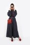 NAVY POLKA DOT BALLOON SLEEVE SHIRT & MAXI SKIRT เสื้อเชิ๊ตเล็ก ทรงแขนบอลลูนพองใหญ่ เข้าชุดกับกระโปรงแม็กซี่ บานสุดๆ ลายดอทกรมท่า