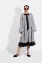 LOOSE FIT CHIFFON MIDI DRESS with FLORAL EMBROIDERY - เดรสทรงหลวม ผ้าชีฟองปักลายดอกไม้ แขนบอลลูน กระโปรงระบาย 2 ชั้น