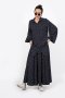 NAVY POLKA DOT BALLOON SLEEVE SHIRT & MAXI SKIRT เสื้อเชิ๊ตเล็ก ทรงแขนบอลลูนพองใหญ่ เข้าชุดกับกระโปรงแม็กซี่ บานสุดๆ ลายดอทกรมท่า