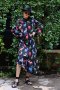 เดรสยาวคอปีน ทรงป้าย ชายระบายเฉลียง ลายพิมพ์แกะบิ๊กฮอร์น - ORIENTAL BREEZE WRAP DRESS (BIGHORN SHEEP)