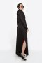 BLACK LINEN with CRYSTAL BUTTONS  MAXI DRESS - ชุดแม็กซี่เดรสลินิน สีดำ ตกแต่งกระดุมคริสตัล งานดีไซน์พรีเมียม