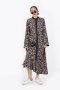 เดรสยาวคอปีน ทรงป้าย ชายระบายเฉลียง ลายพิมพ์ดอกไม้ - ORIENTAL BREEZE WRAP DRESS (BLOSSOM FLOWER)