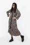 เดรสยาวคอปีน ทรงป้าย ชายระบายเฉลียง ลายพิมพ์ดอกไม้ - ORIENTAL BREEZE WRAP DRESS (BLOSSOM FLOWER)