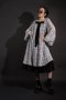 LOOSE FIT CHIFFON MIDI DRESS with FLORAL EMBROIDERY - เดรสทรงหลวม ผ้าชีฟองปักลายดอกไม้ แขนบอลลูน กระโปรงระบาย 2 ชั้น