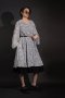 LOOSE FIT CHIFFON MIDI DRESS with FLORAL EMBROIDERY - เดรสทรงหลวม ผ้าชีฟองปักลายดอกไม้ แขนบอลลูน กระโปรงระบาย 2 ชั้น