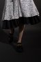 LOOSE FIT CHIFFON MIDI DRESS with FLORAL EMBROIDERY - เดรสทรงหลวม ผ้าชีฟองปักลายดอกไม้ แขนบอลลูน กระโปรงระบาย 2 ชั้น