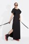 BLACK SOFT STRUCTURED SHOULDER MAXI DRESS   - มินิมอลแม็กซี่เดรสสีดำ โครงสร้างไหล่สองชั้นแบบ double layered