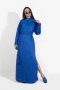 CLASSIC BLUE LINEN with VINTAGE PEARL BUTTONS MAXI DRESS - ชุดแม็กซี่เดรสลินิน สีน้ำเงิน ตกแต่งกระดุมมุกวินเทจกรอบทอง งานดีไซน์พรีเมียม