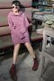 สตรีทแฟชั่น Comfy Oversized Hoodie Dress (Plum) by WLS