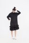 สตรีทแฟชั่น Oversized Black Ruffle Dress by WLS
