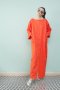 สตรีทแฟชั่น Super Oversized Orange Linen Maxi Dress  by WLS