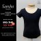 C155C/F Janessa Short Sleeve Leotard in Cotton BLACK