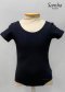 C155C/F Janessa Short Sleeve Leotard in Cotton BLACK