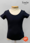 C155C/F Janessa Short Sleeve Leotard in Cotton BLACK