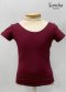 C155C/F Janessa Short Sleeve Leotard in Cotton DARK BURGUNDY