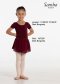 C155C/F Janessa Short Sleeve Leotard in Cotton DARK BURGUNDY
